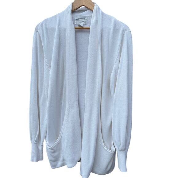 Vintage White Side Effects Cardigan pocket sweater Size Medium - Picture 1 of 7